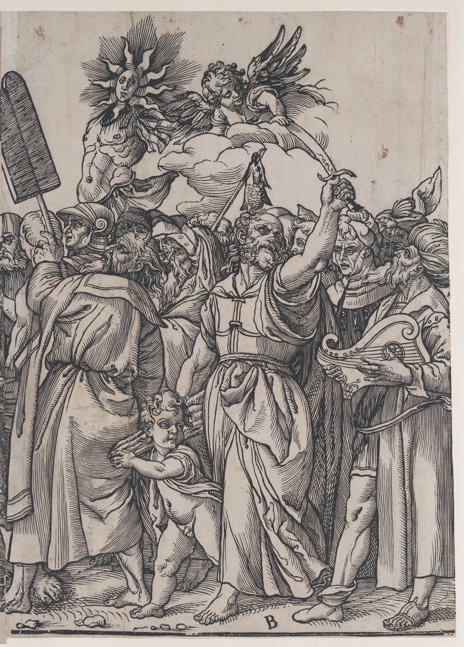 Sectie B: Isaac, Noah en andere figuren, uit De triomf van Christus, 1836 door Andrea Andreani