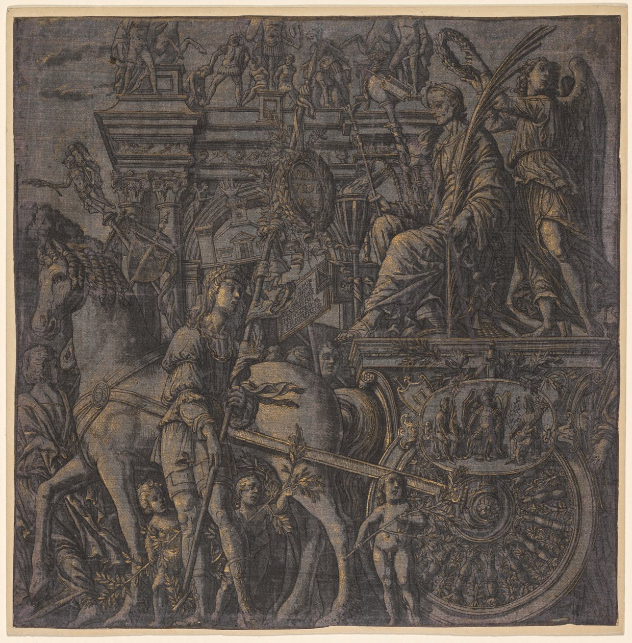 De triomf van Julius Caesar: Caesar Triumphant, 1593-99 door Andrea Andreani