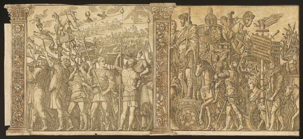 De triomf van Julius Caesar door Andrea Andreani after Andrea Mantegna