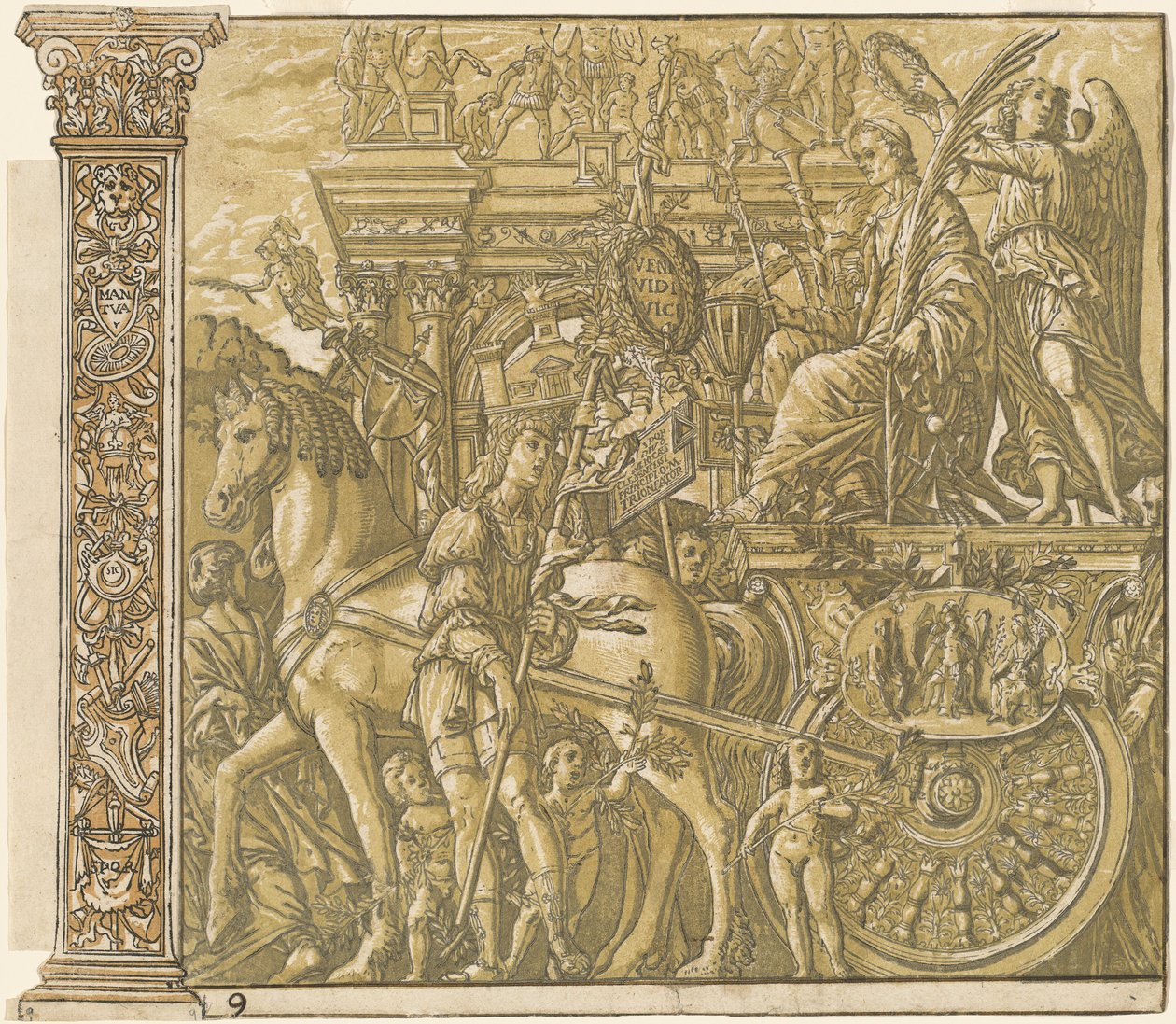 De Triomf van Julius Caesar (detail) door Andrea Andreani after Andrea Mantegna