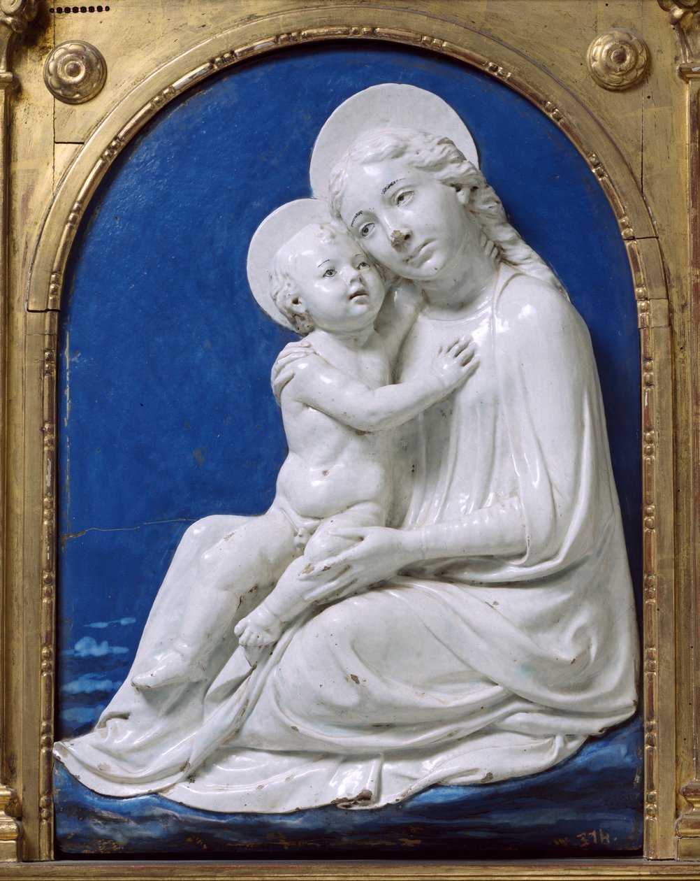 De Madonna en Kind (De Madonna van Nederigheid) door Andrea Della Robbia