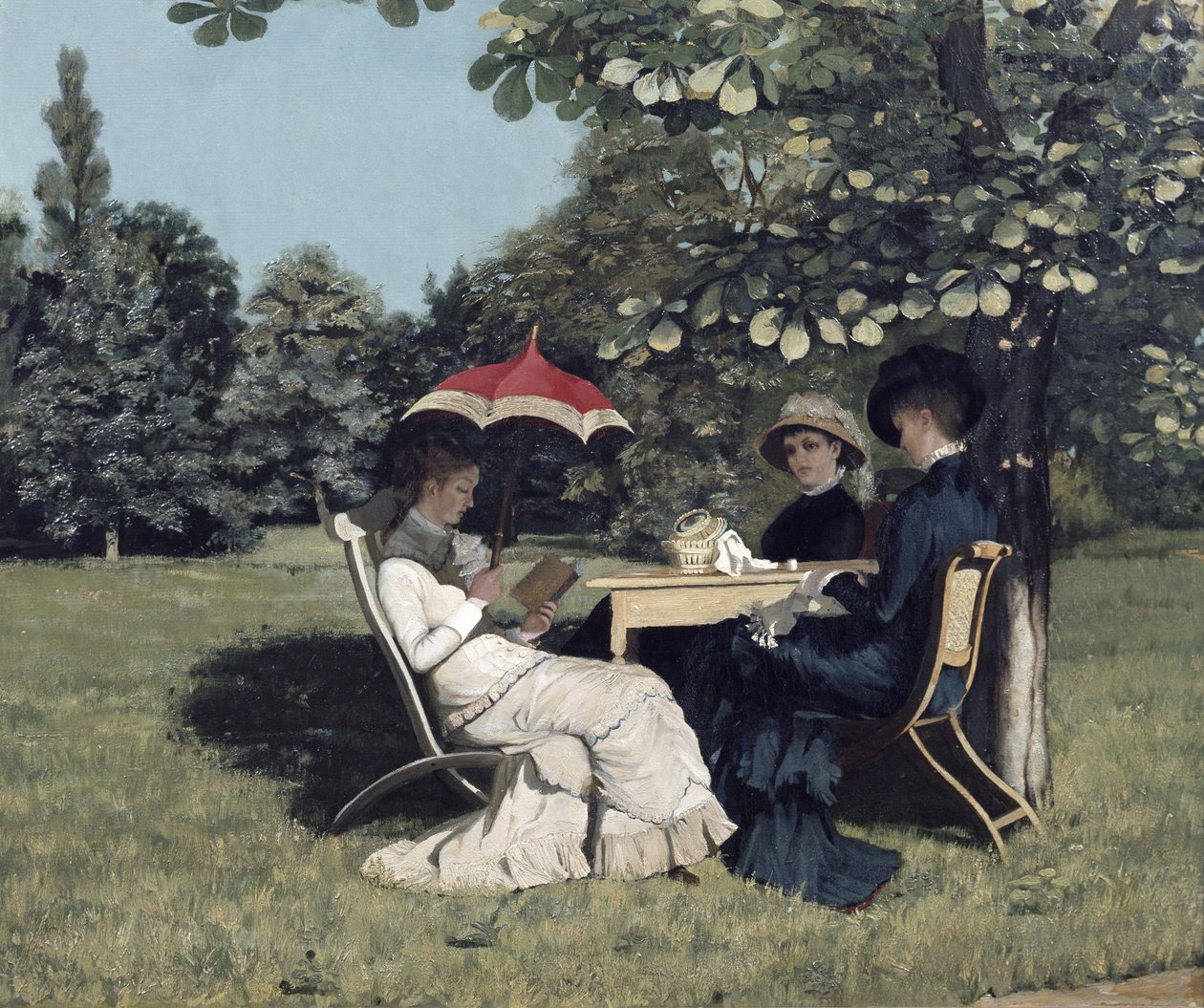 Vrouwen rond de tuintafel door Andrea Gram