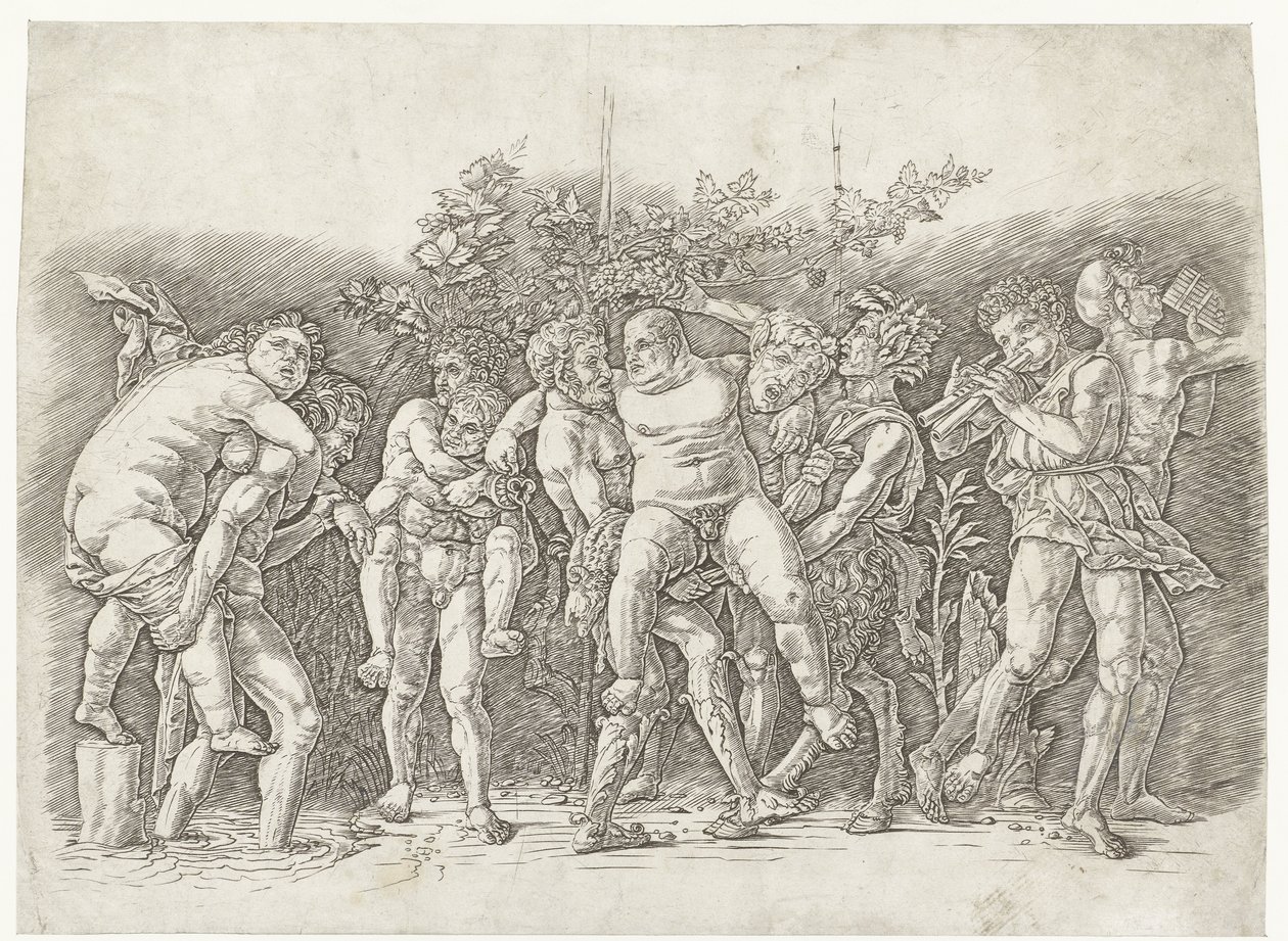 Bacchanaal met Silenus door Andrea Mantegna