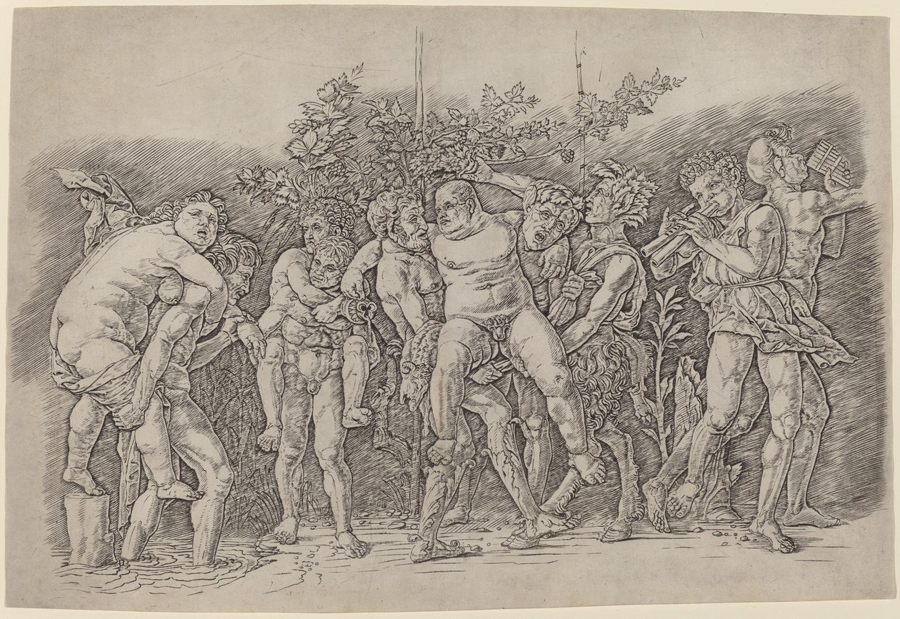 Bacchanaal met Silenus door Andrea Mantegna