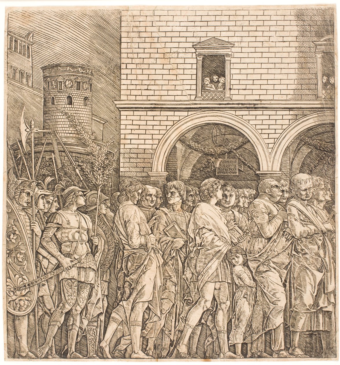 De Romeinse Senaat volgt een triomf door Andrea Mantegna