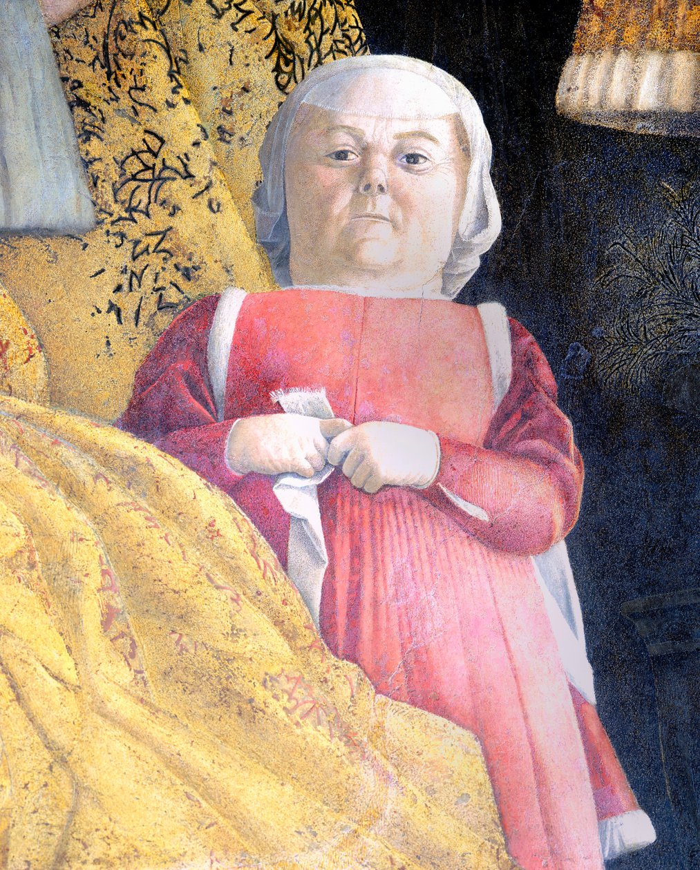 Dwerg van het hof (detail) door Andrea Mantegna