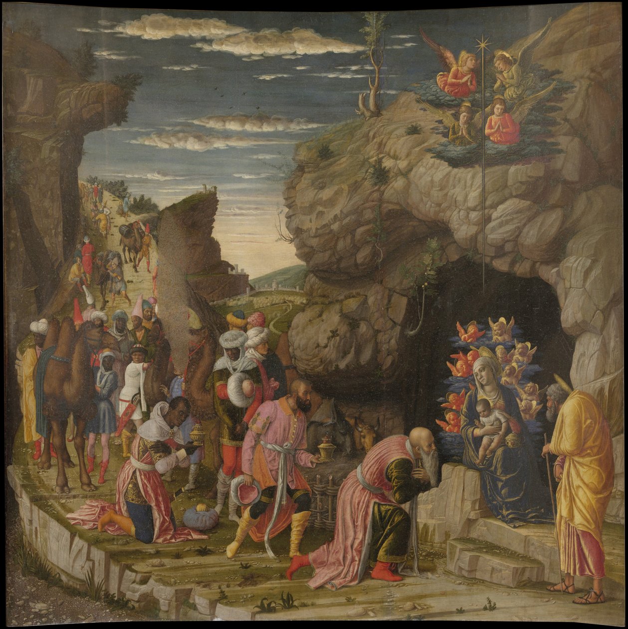 Driekoningen Trittico degli uffizi Uffizi drieluik, centraal paneel, ca. 1463-1464 door Andrea Mantegna