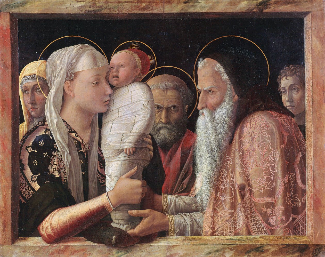 Duits: Die Darbietung Christi im Tempel Presentatie in de Tempel door Andrea Mantegna