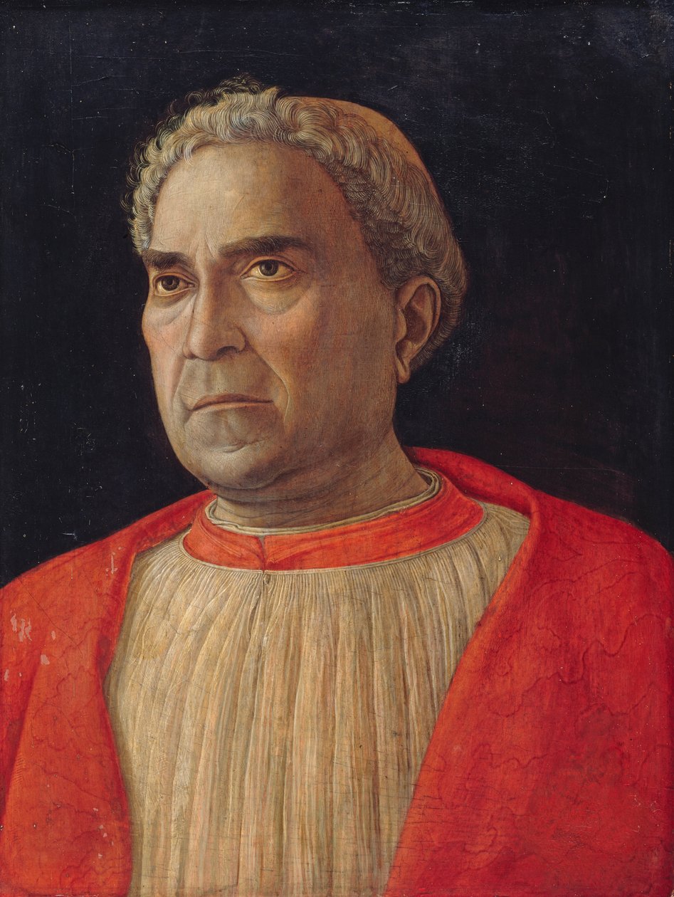 Duits: Kardinaal Ludovico Trevisan (1401-1465) Portret van kardinaal Ludovico Trevisan door Andrea Mantegna
