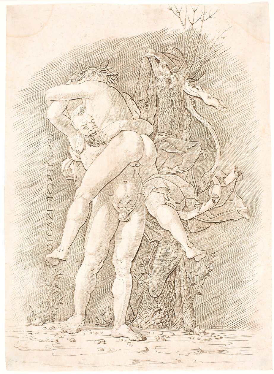 Hercules en Antaeus door Andrea Mantegna