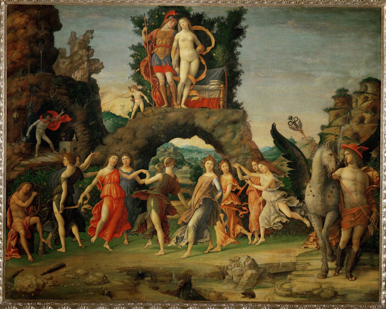 Il Parnasso. Mars en Venus ... door Andrea Mantegna