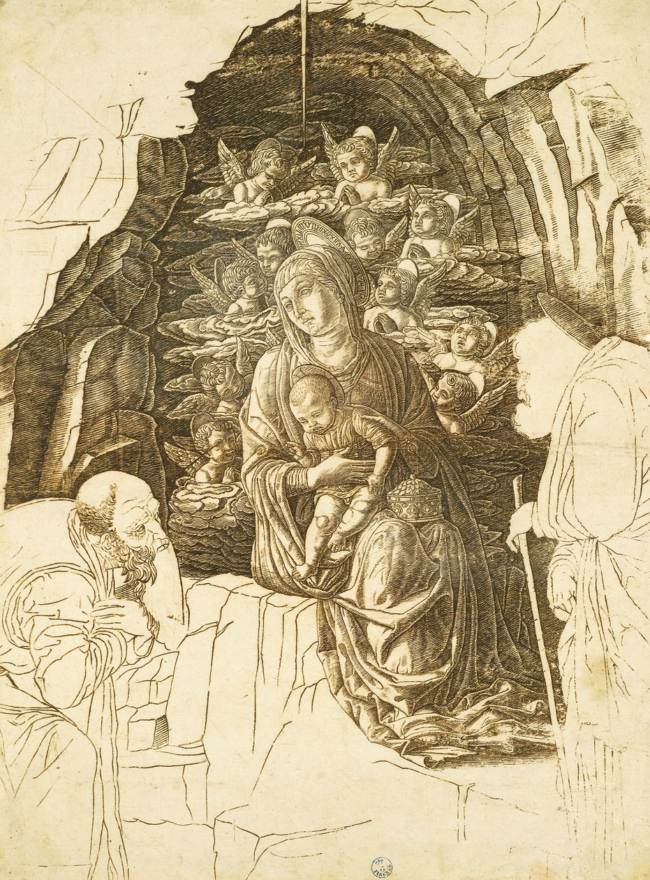 Studie voor Aanbidding der Wijzen door Andrea Mantegna