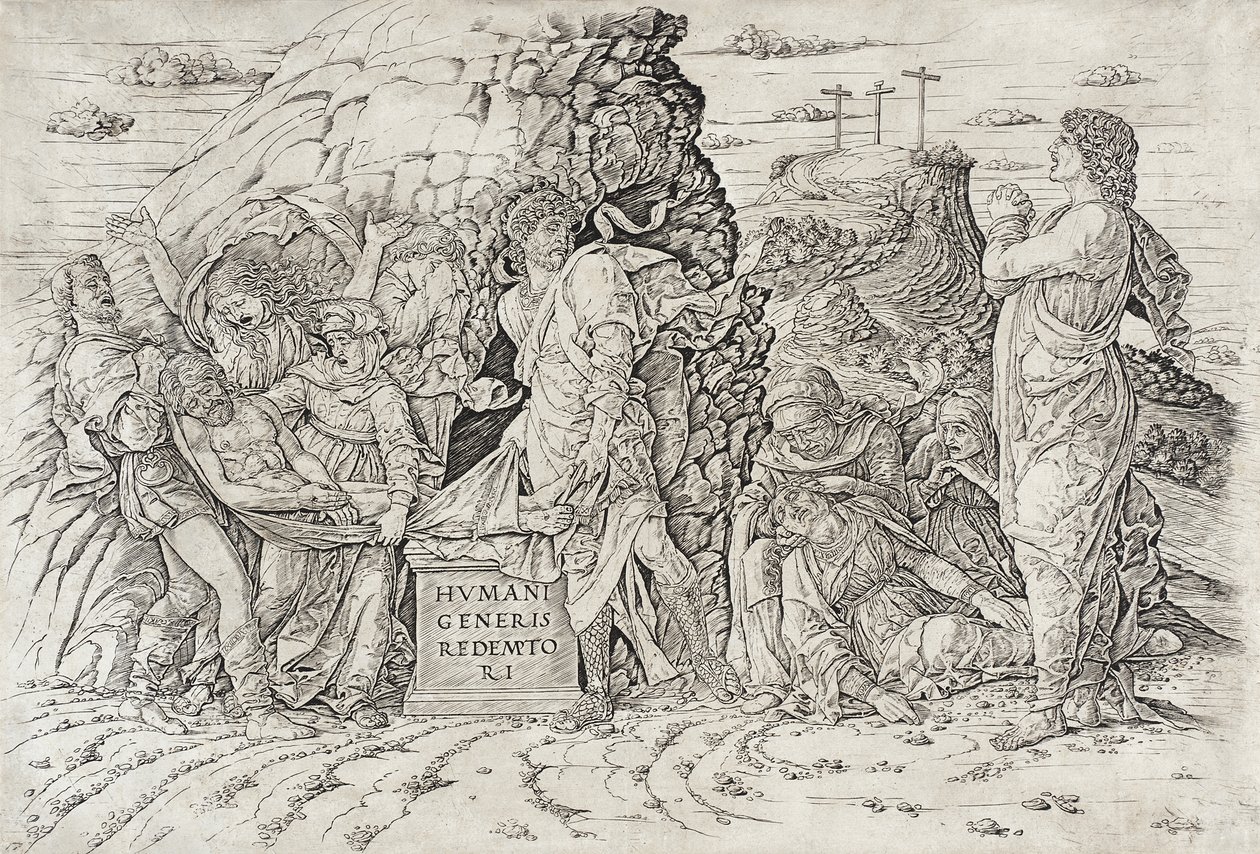 De graflegging door Andrea Mantegna