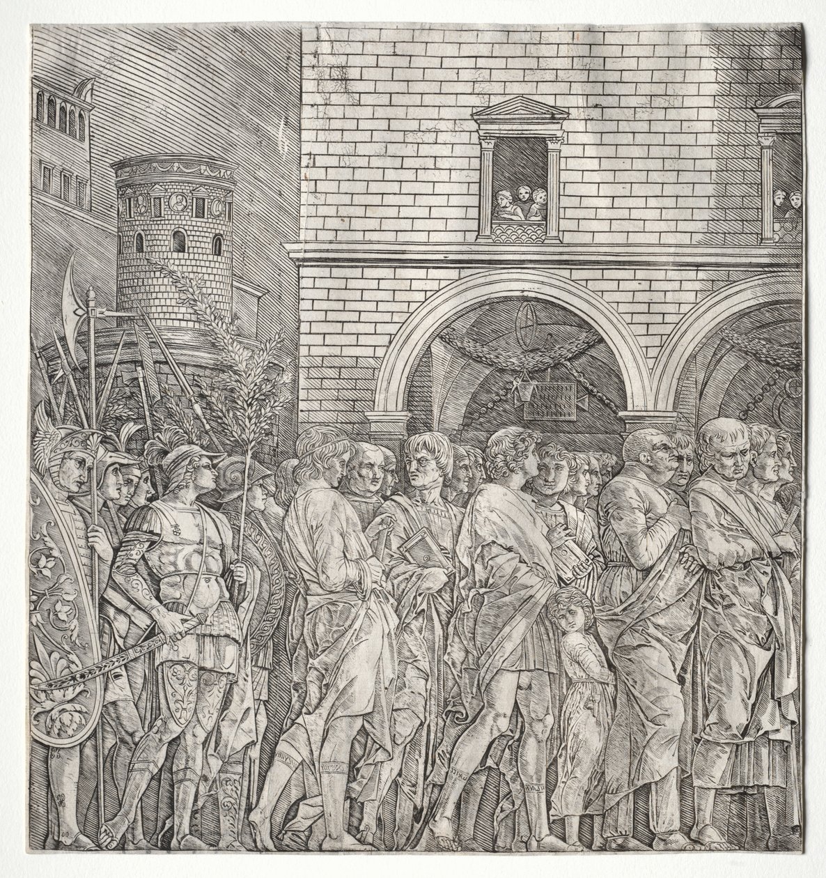 De Triomfen van Caesar: De Senatoren, 1400s door Andrea Mantegna