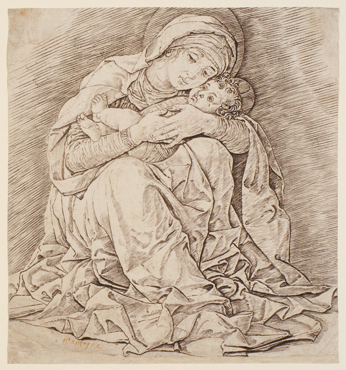 De Maagd en het Kind door Andrea Mantegna