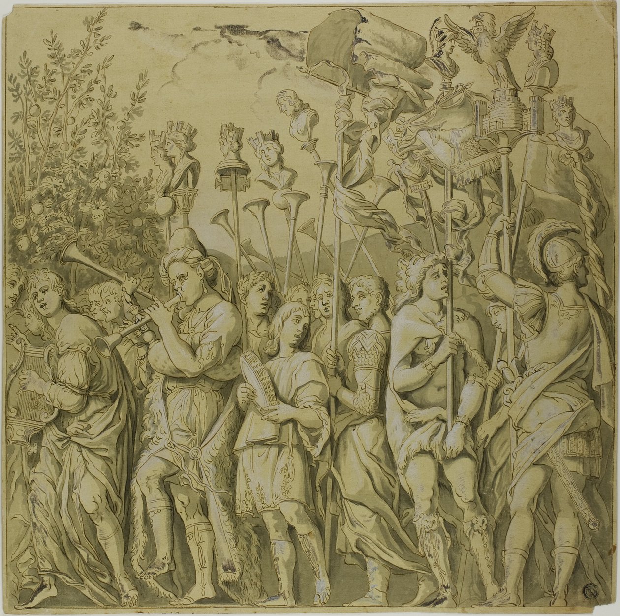 Triomfen van Julius Caesar: Canvas Nr. VII door Andrea Mantegna