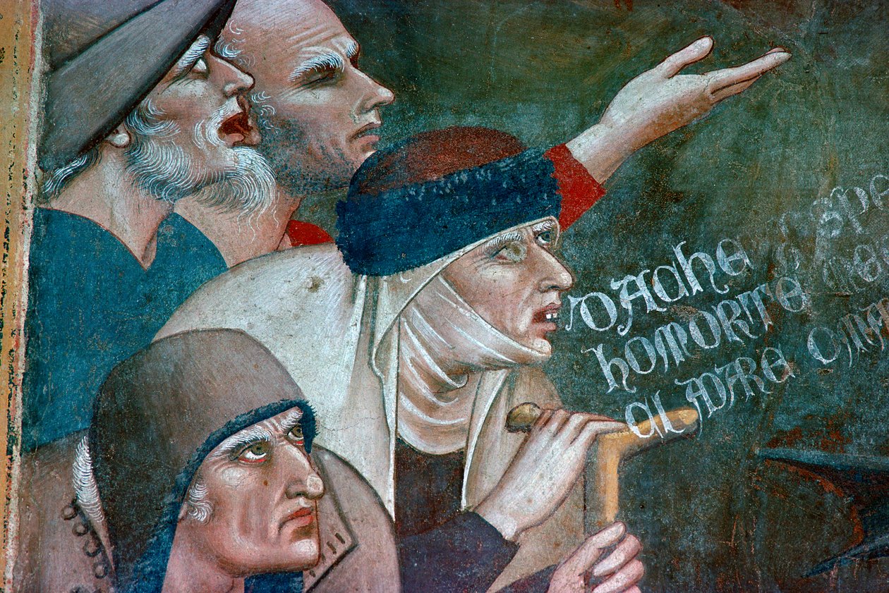 Fragment van een fresco dat de triomf van de dood toont door Andrea Orcagna