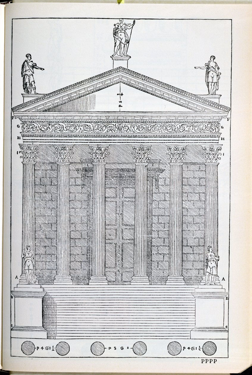 Opstand van de Tempel van Nimes, illustratie uit een facsimile kopie van 