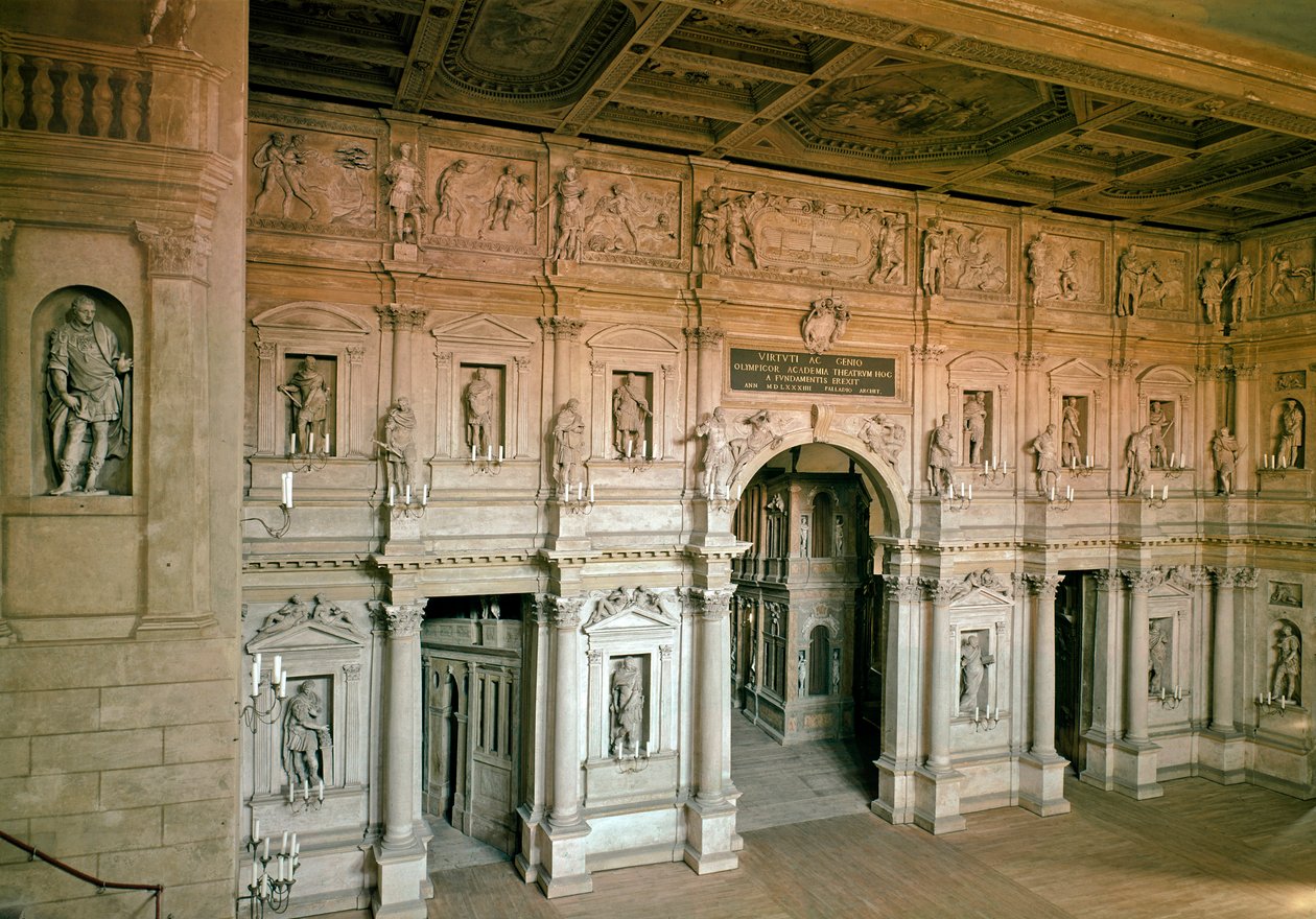 Zicht op het Olympisch Theater van Vicenza door Andrea Palladio