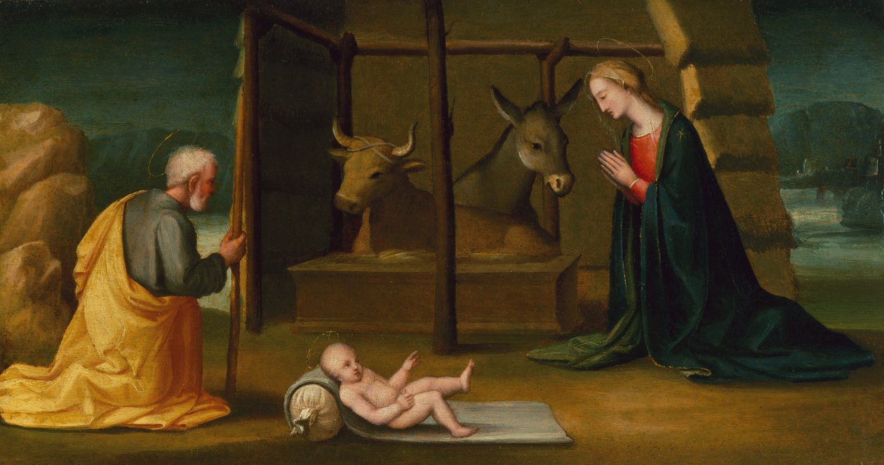 De geboorte van Christus, c.1500 door Andrea Piccinelli