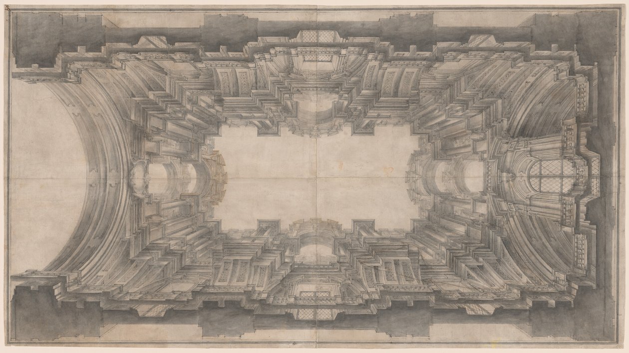 Illusionistische Architectuur voor het Gewelf van San Ignazio door Andrea Pozzo