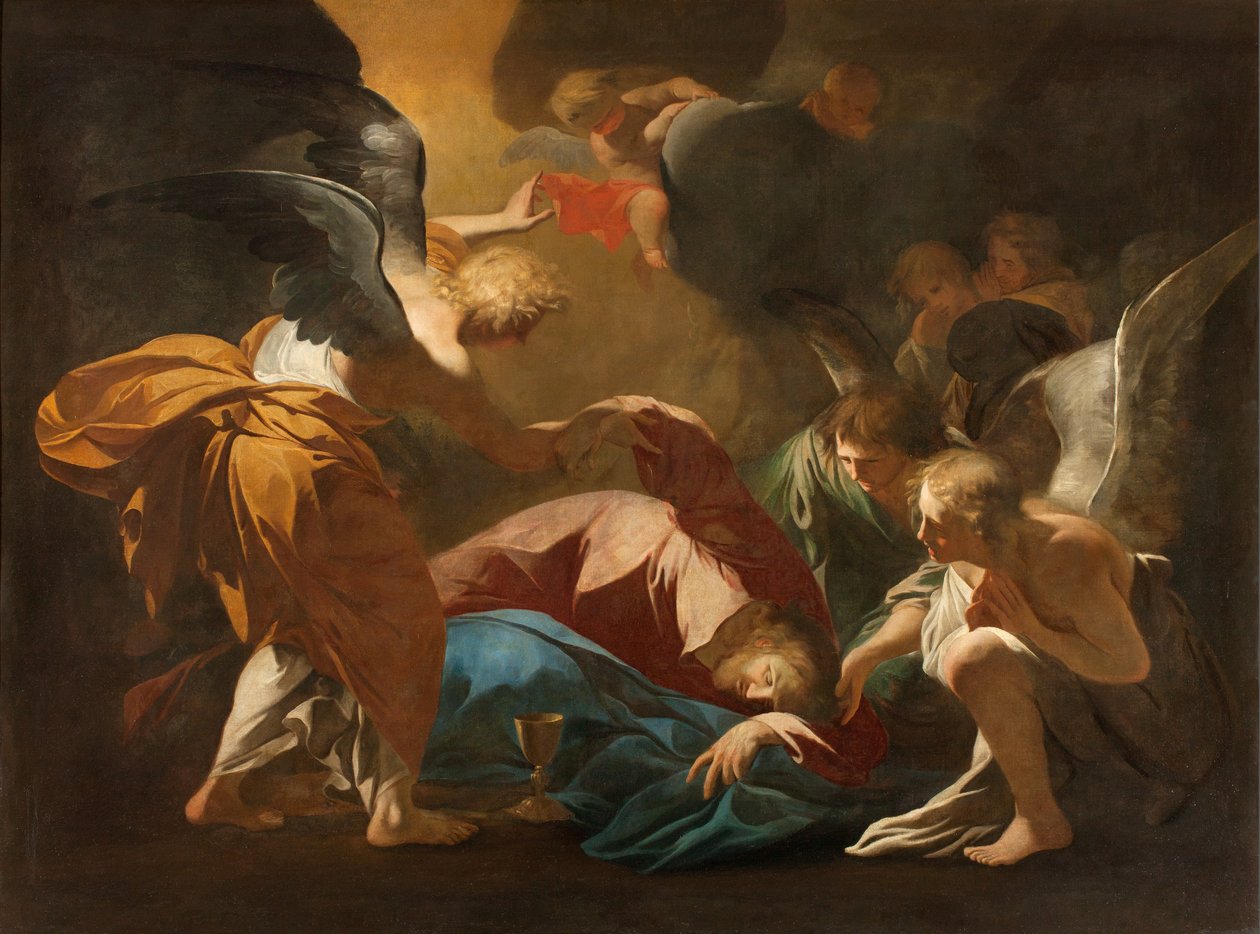 Milaan, Kerk van San Francesco da Paola, Andrea Pozzo, De engelen ondersteunen Jezus in de Hof van Getsemane door Andrea Pozzo