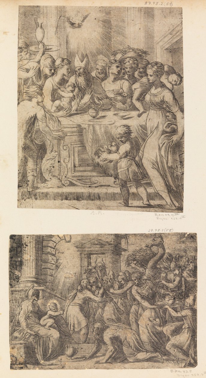 De aanbidding der wijzen, ca. 1542-46 door Andrea Schiavone