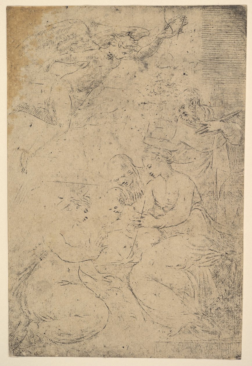 Het mystieke huwelijk van Sint Catharina, ca. 1550 door Andrea Schiavone