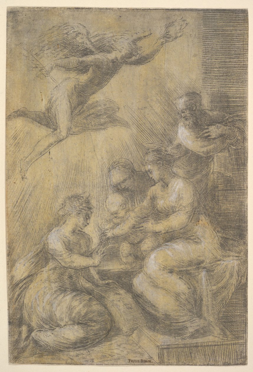 Het mystieke huwelijk van Sint Catharina, ca. 1550 door Andrea Schiavone