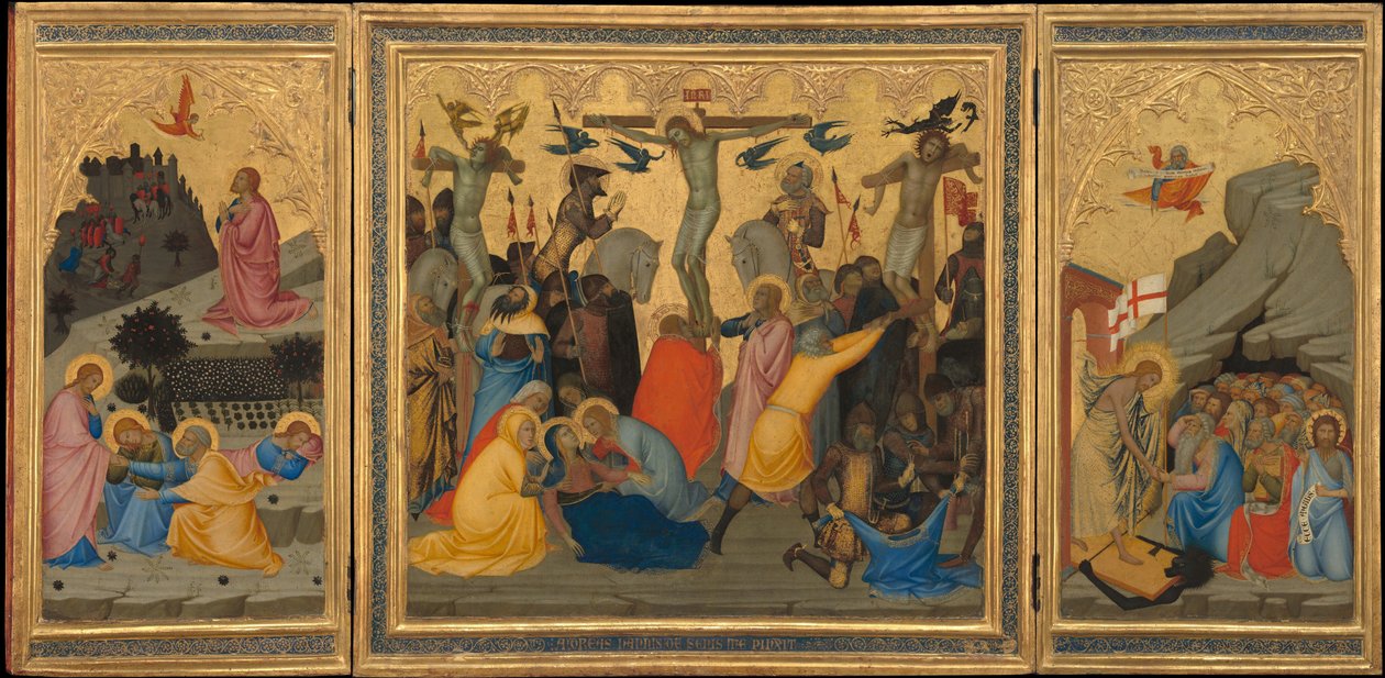 Scènes uit de Passie van Christus: De Agonie in de Tuin, de Kruisiging door Andrea Vanni