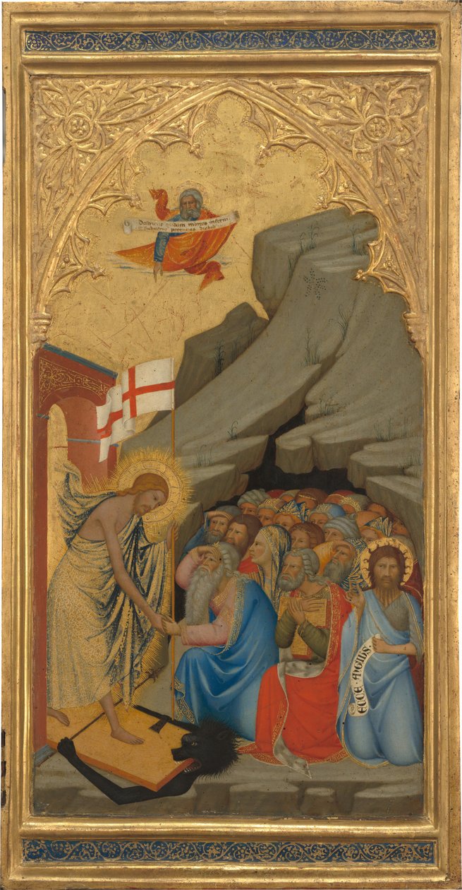 Scènes uit de Passie van Christus: De Nederdaling in de Limbo [rechter paneel], 1380s door Andrea Vanni