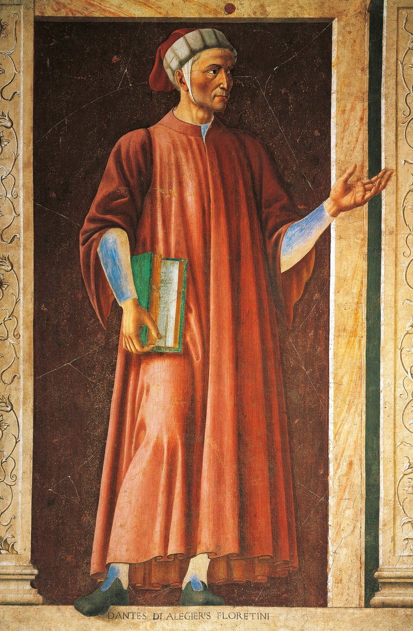 Portret van Dante Alighieri door Andrea del Castagno