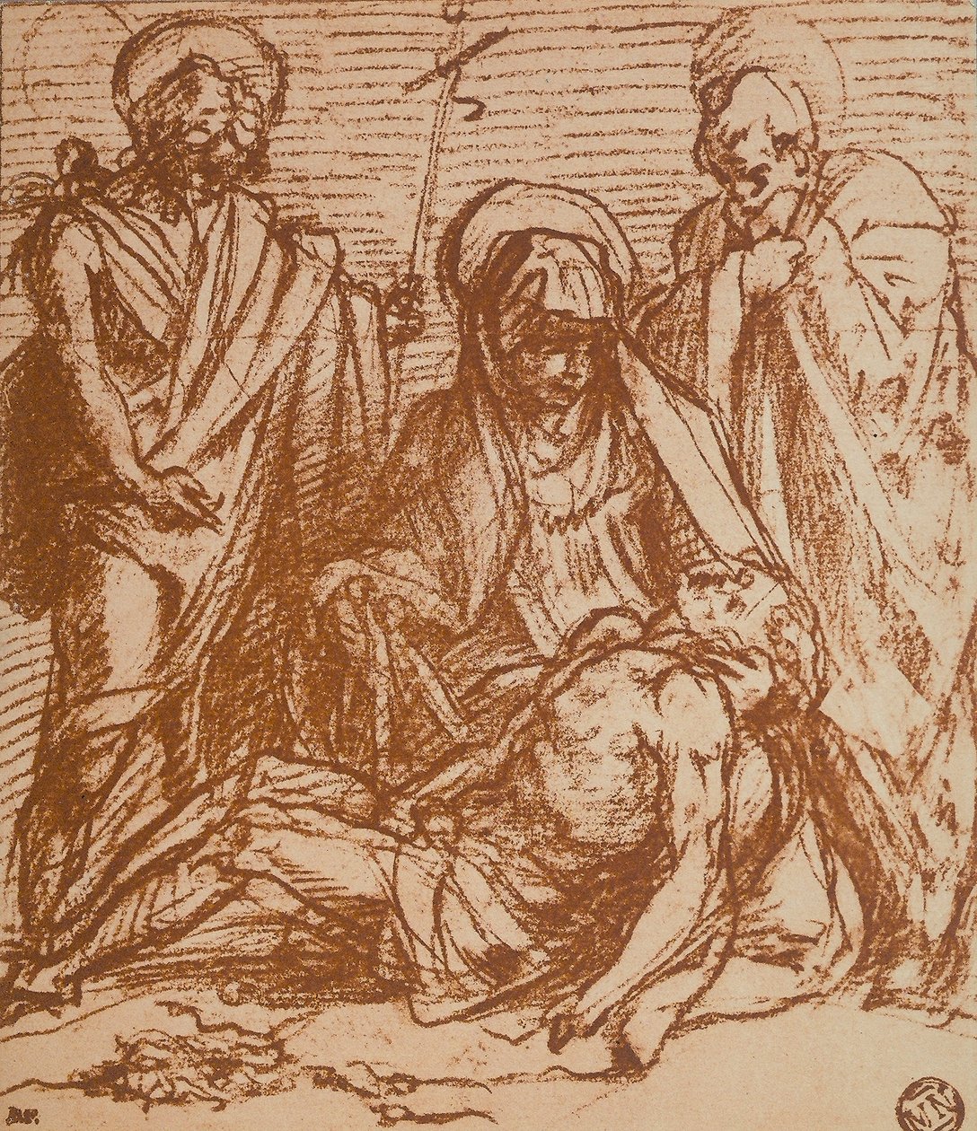 Dode Christus in de armen van de Maagd (Pieta) door Andrea del Sarto