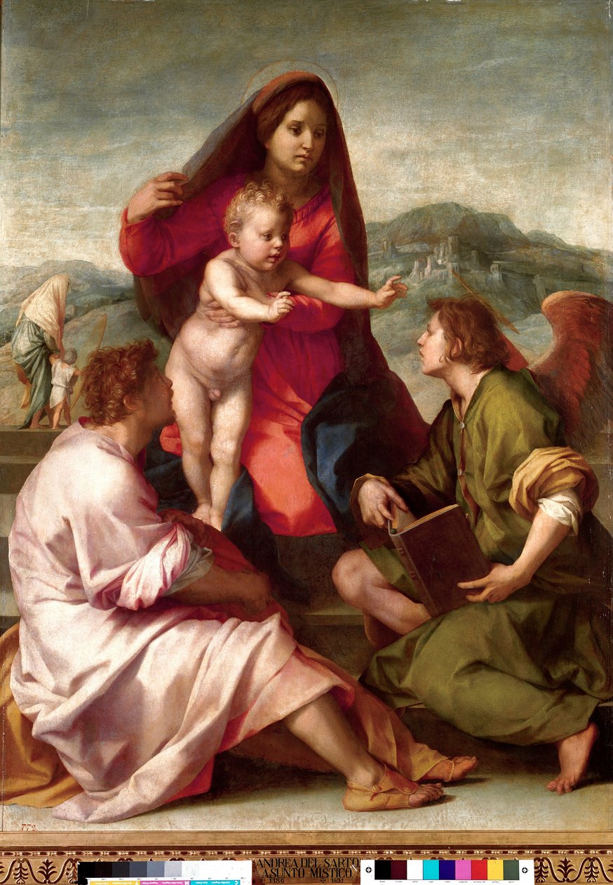 Madonna della Scala. Heilige familie met een engel door Andrea del Sarto