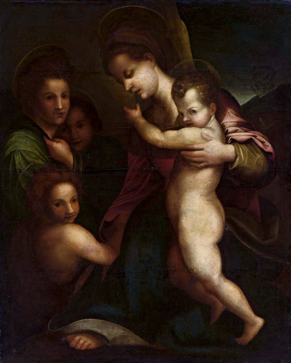 Madonna met Kind Jezus en Johannes door Andrea del Sarto