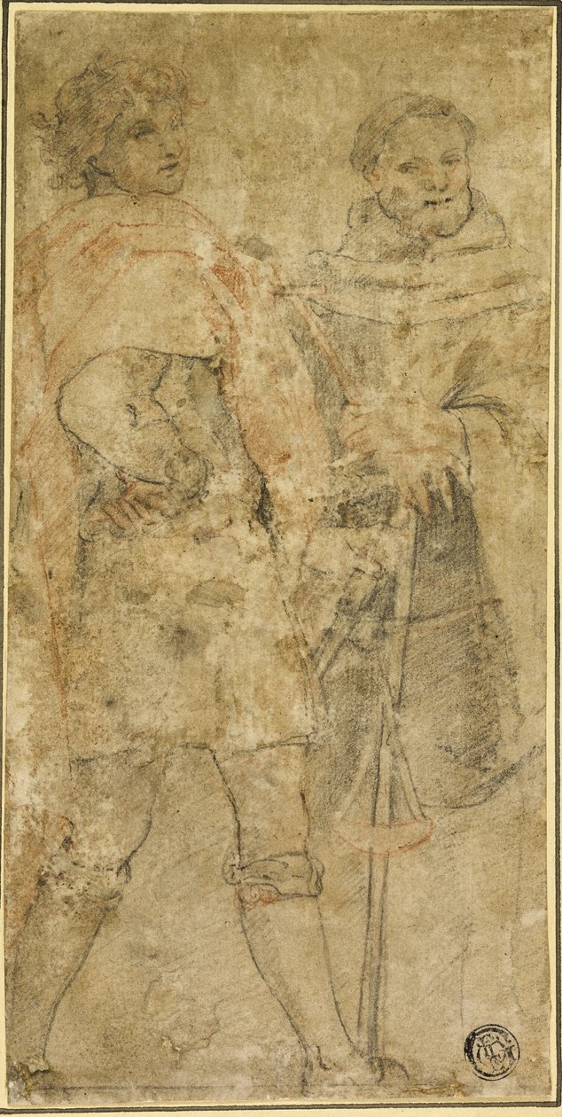Sint-Michiel en San Giovanni Gualberto door Andrea del Sarto