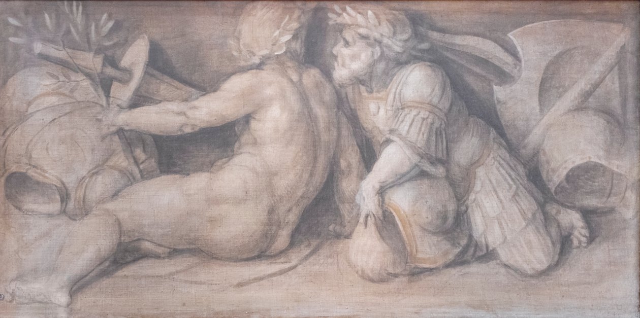 Scène met figuren in klassieke stijl door Andrea del Sarto