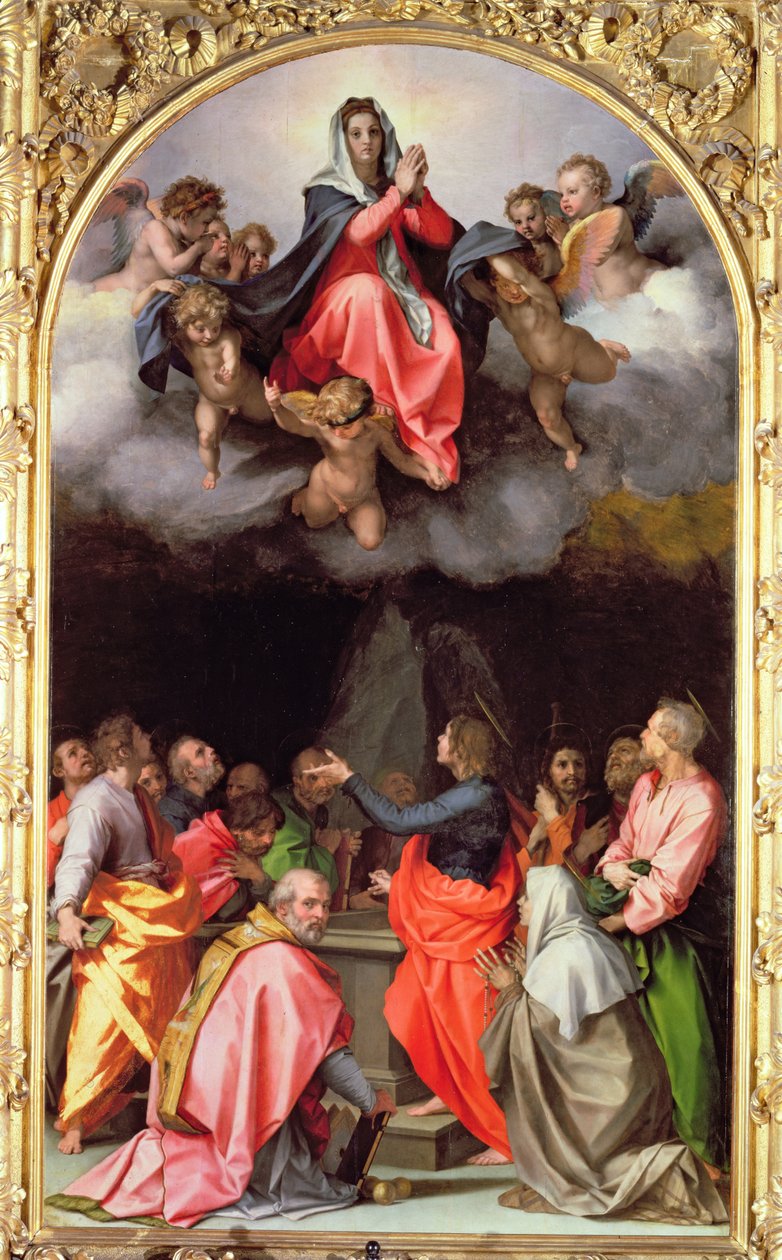 De Tenhemelopneming van Maria (Maria Himmelfahrt) (altaarstuk) door Andrea del Sarto