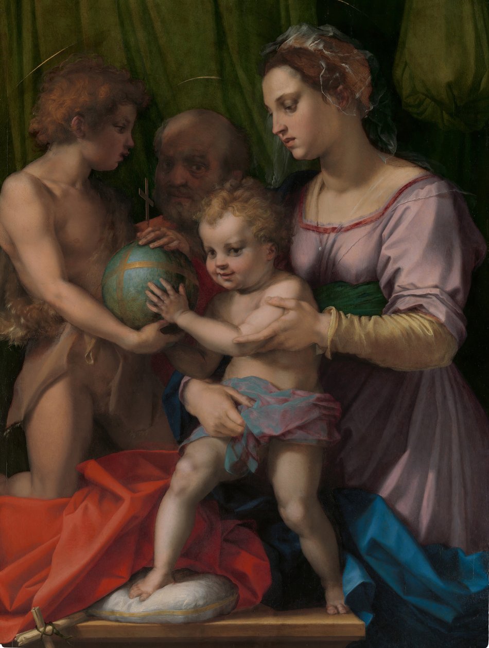 De Heilige Familie met de jonge Sint Johannes de Doper door Andrea del Sarto