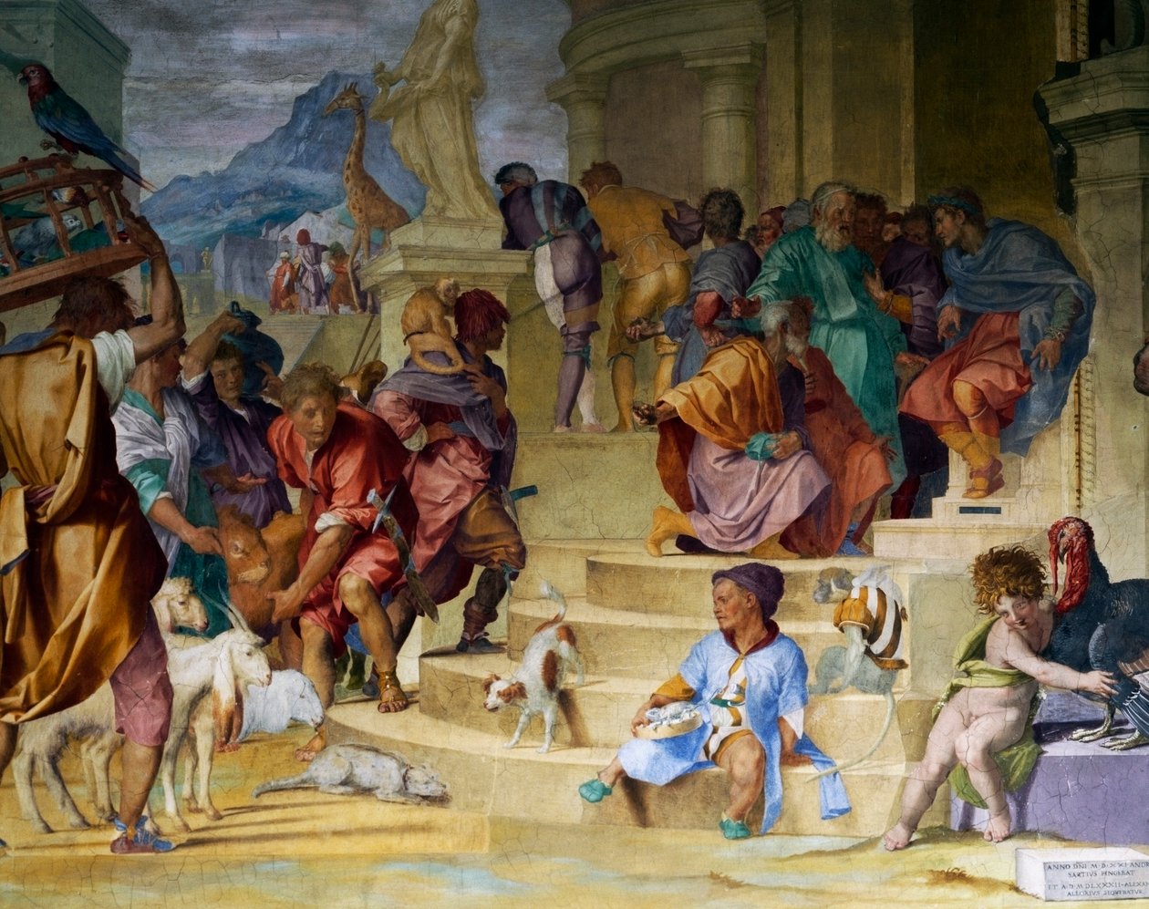 De Triomf van Caesar door Andrea del Sarto en Alessandro Allori (1520) Mediceïsche Villa Poggio a Caiano door Andrea del Sarto