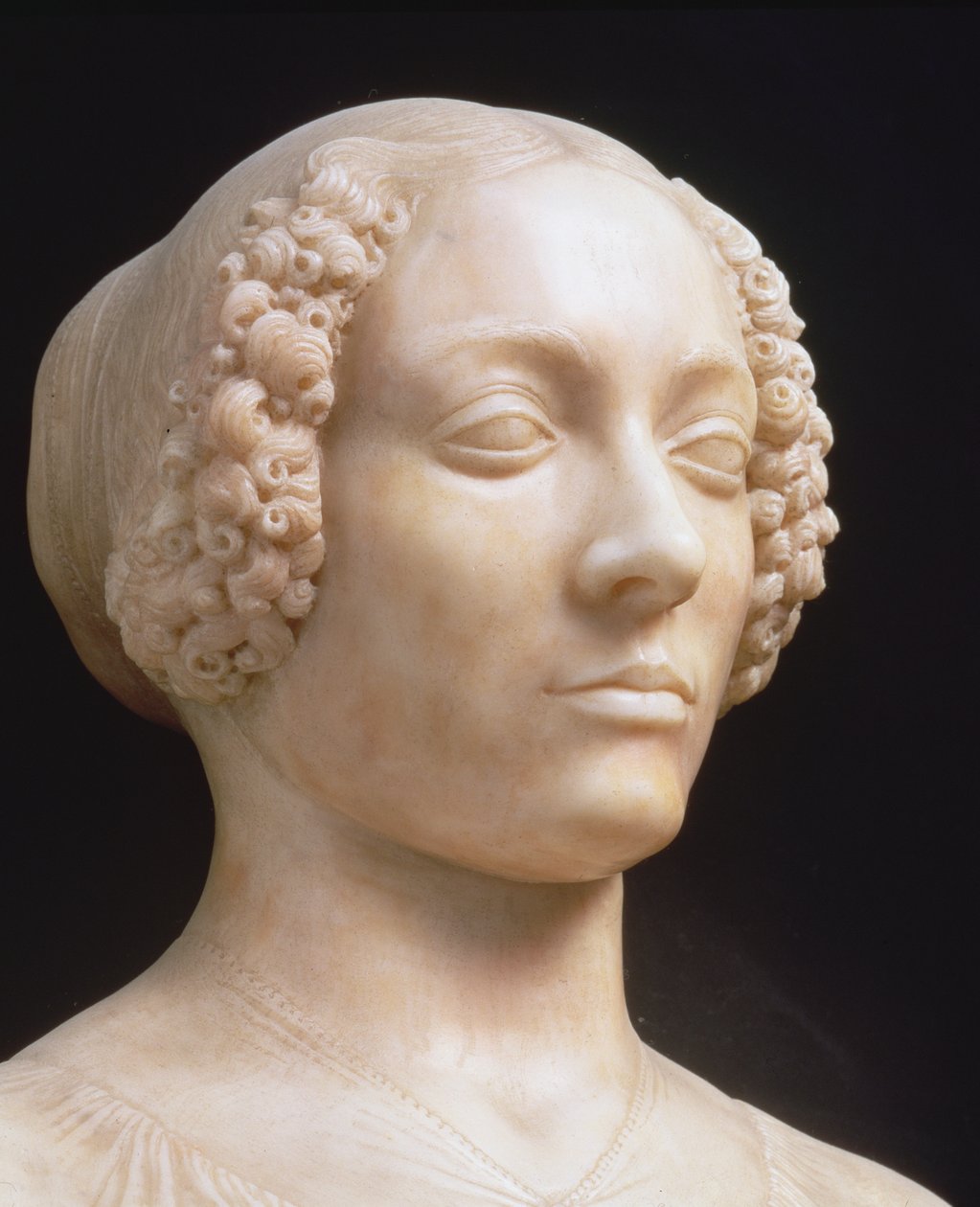 Vrouw met een boeket (detail) door Andrea del Verrocchio