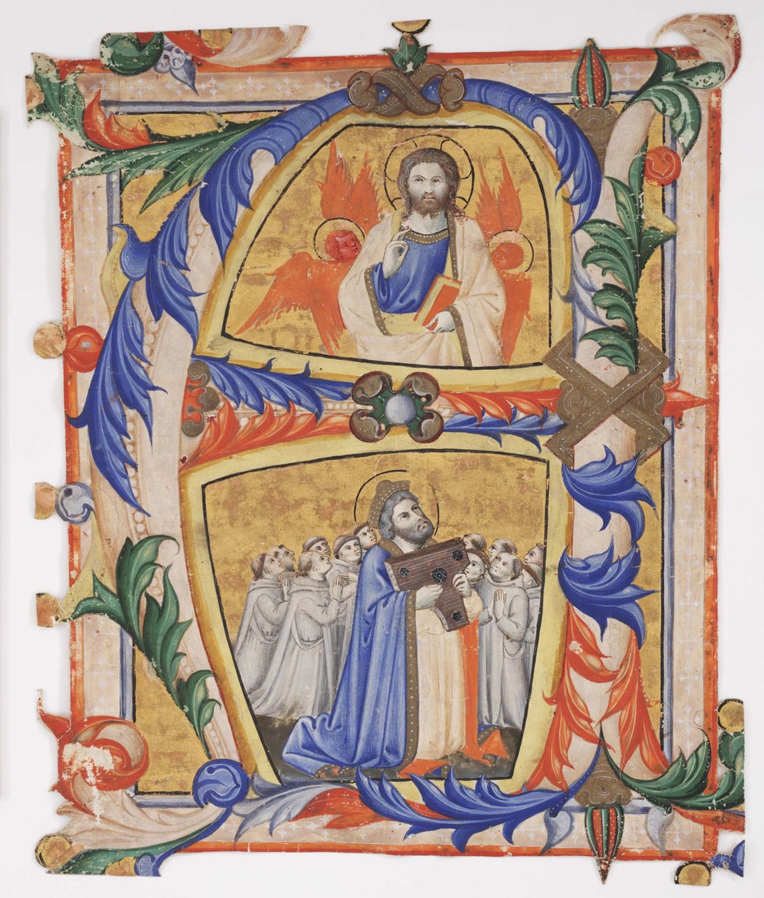 Christus verschijnt aan David en een groep Camaldolese monniken, 1390-1410 door Andrea di Bartolo