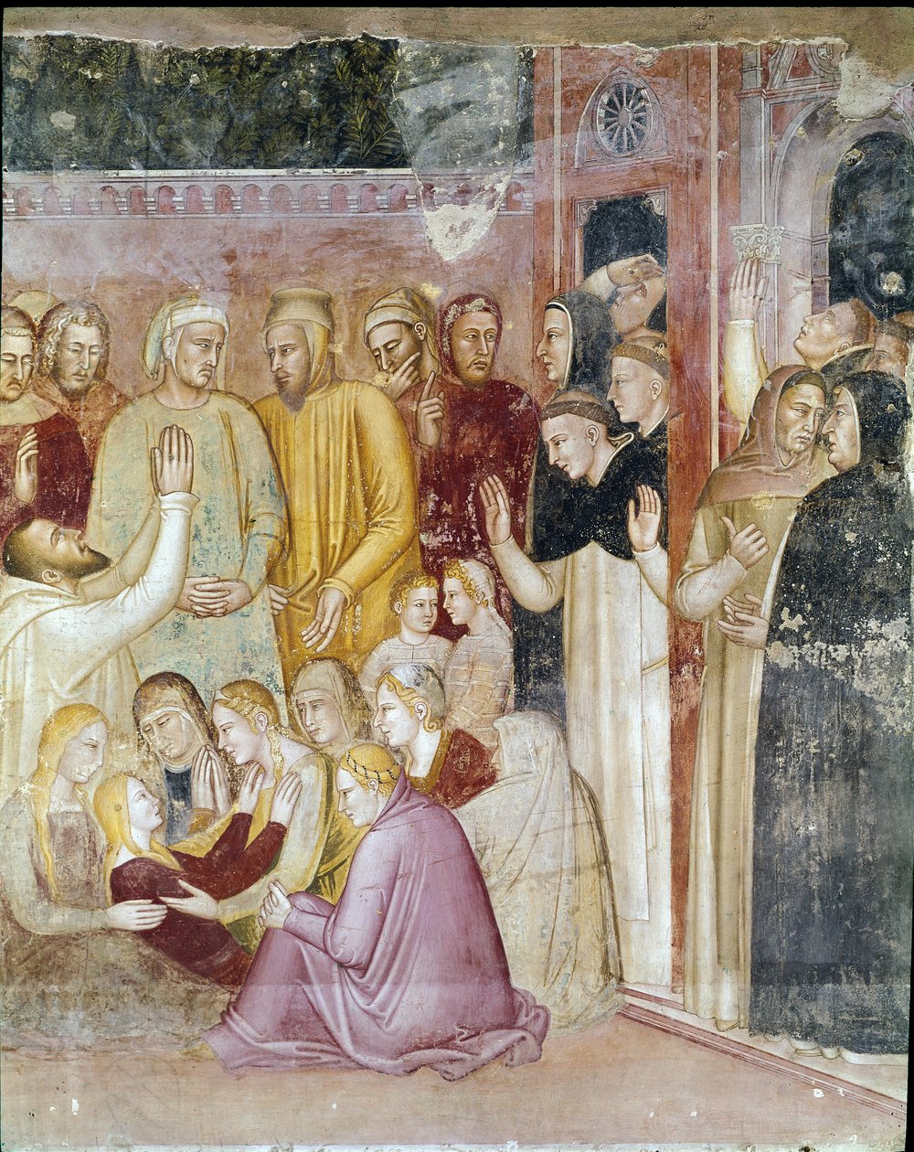 Sint Petrus Martelaar geneest de verlamde Anna door Andrea di Bonaiuto (fl.1343 77)