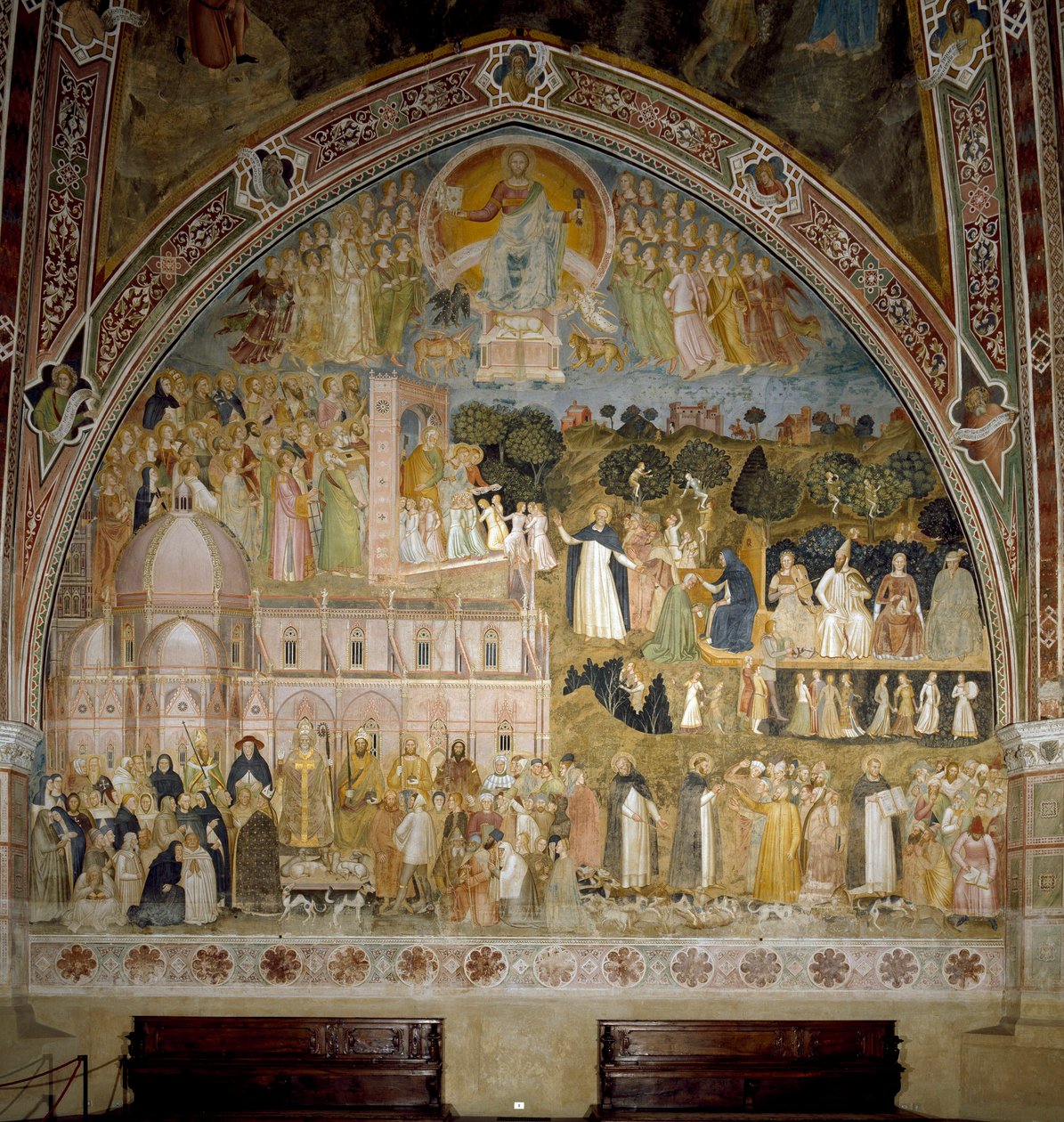 Triomf van de Katholieke Kerk en de Dominicaanse orde. Kapel van de Spanjaarden (fresco) door Andrea di Bonaiuto (fl.1343-77)