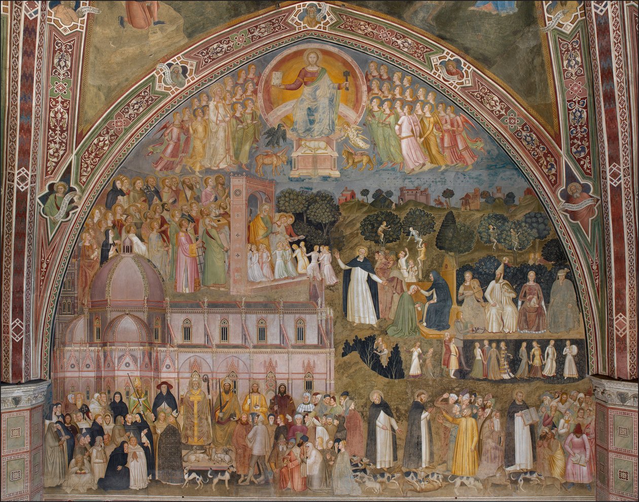 Via Veritatis, de militante en triomferende kerk door Andrea di Bonaiuto (fl.1343 77)