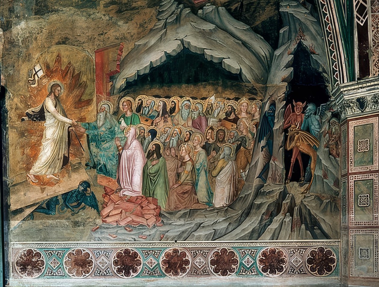 De nederdaling van Christus in de limbo. Ca. 1367-1369 door Andrea di Bonaiuto