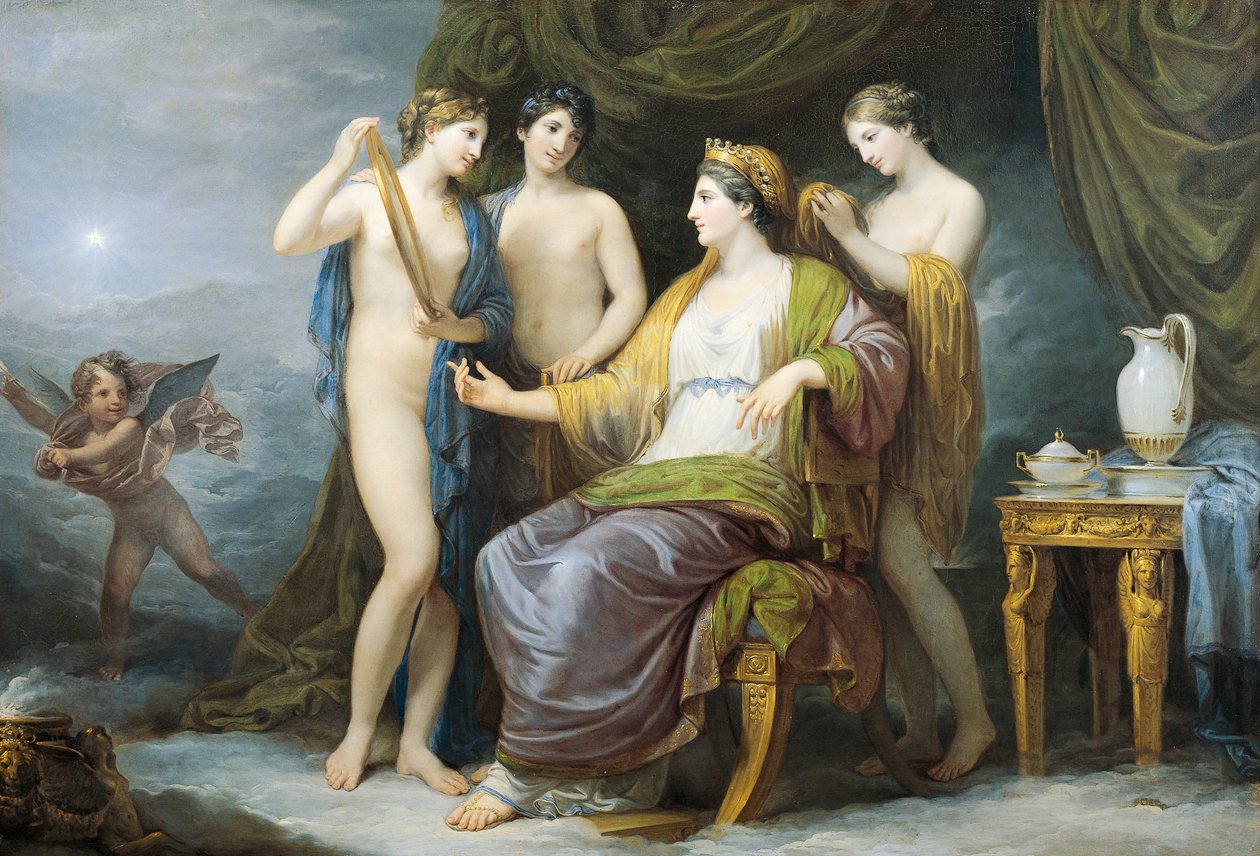 Juno badend of Juno aangekleed door de Gratiën door Andrea the Elder Appiani