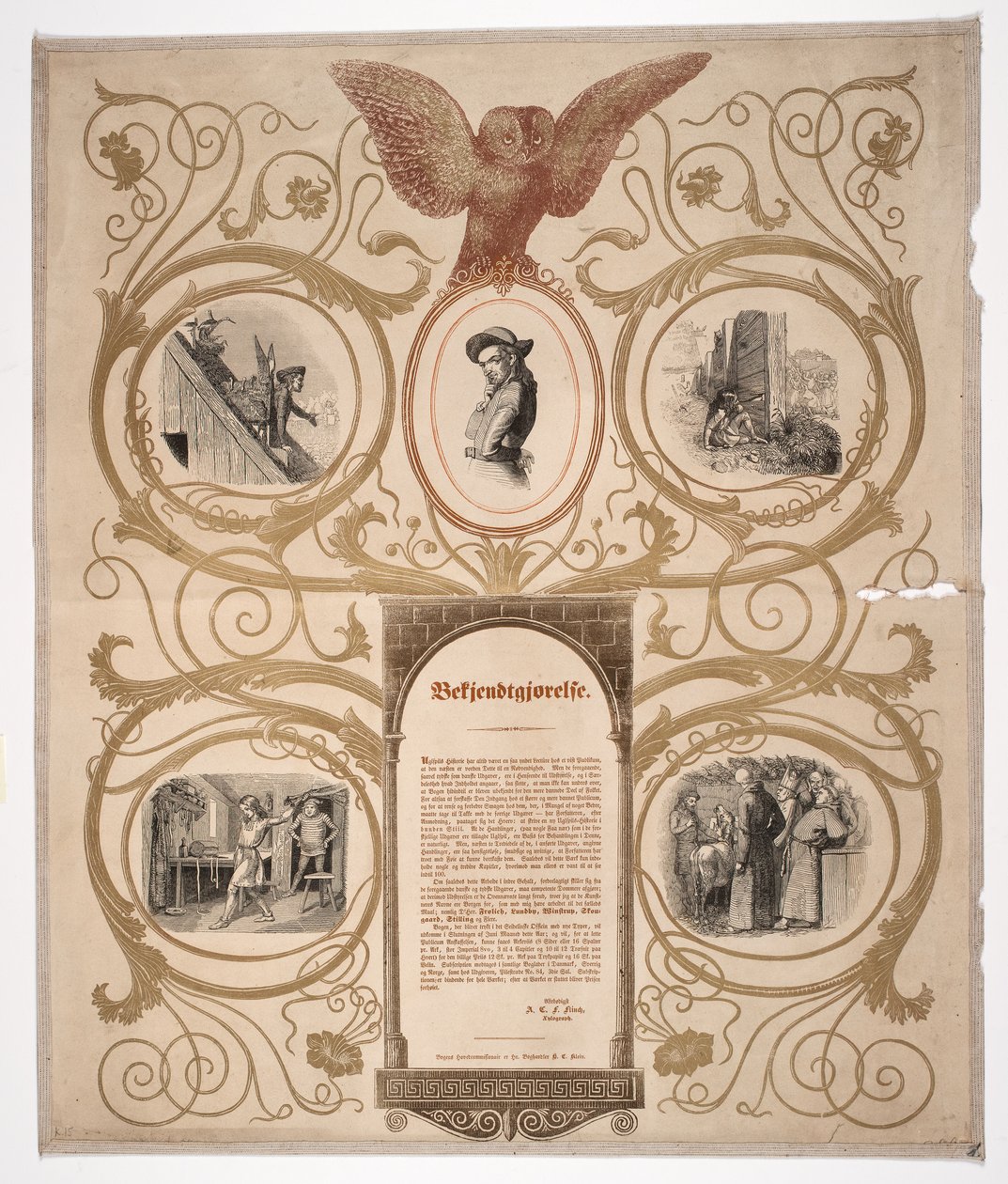 Boekhandelposter voor Uglspils geschiedenis door Andreas Flinch