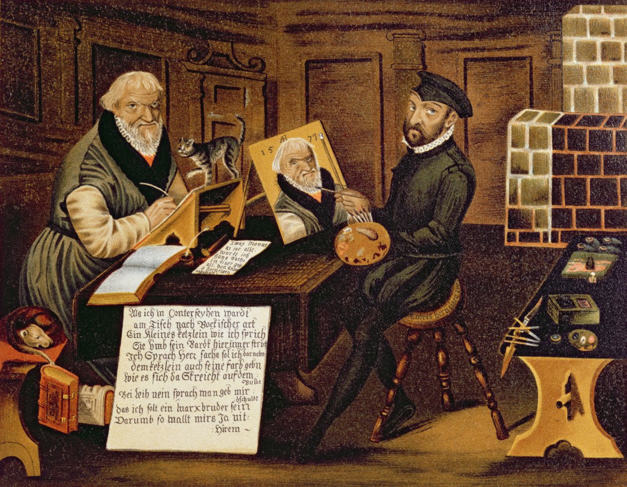 De kunstenaar aan het werk schildert Hans Sachs door Andreas Herneyssen