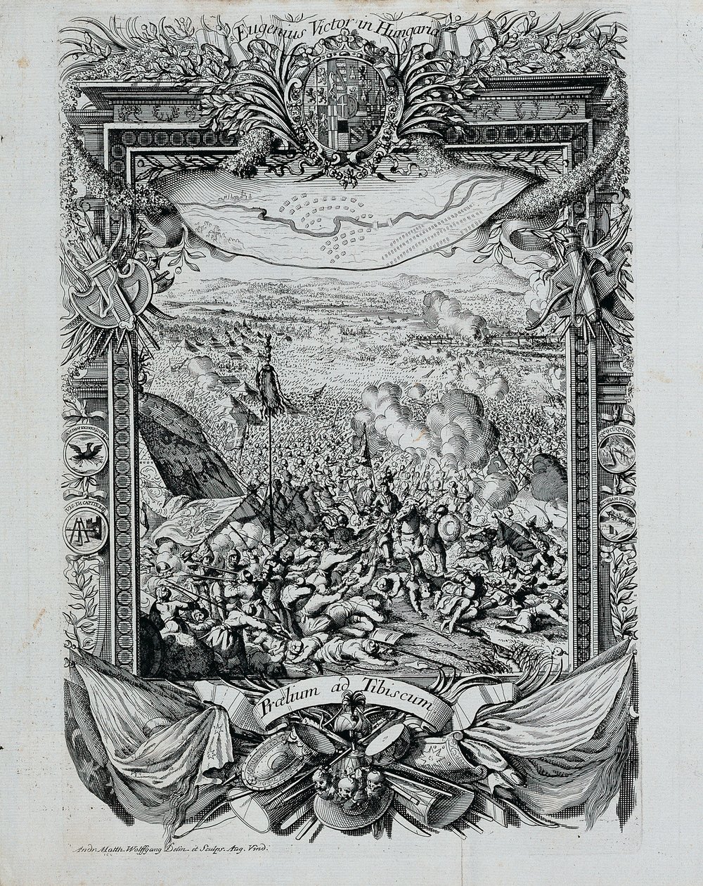 De Overwinning van Prins Eugenius van Savoye in Hongarije door Andreas Matthias Wolffgang